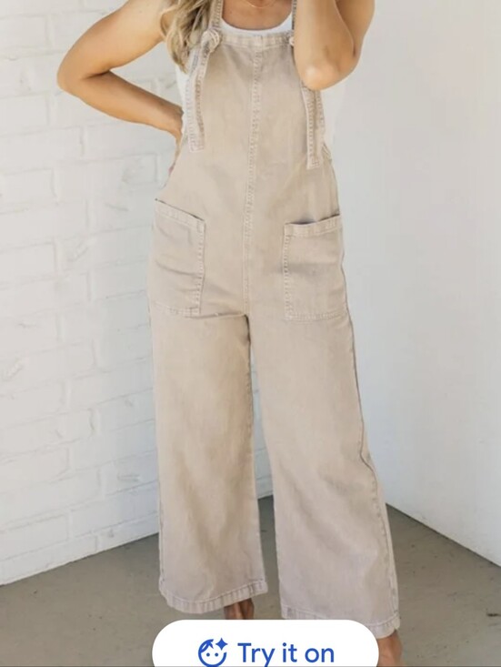 Zenana Outfitters Pants - Zenana Outfitters Niccola Knot Strap  Wide-Leg Demin Overalls